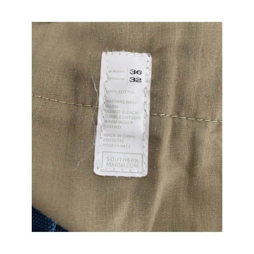 Southern Marsh Pants Mens 36x32 Blue Cotton Canvas Chino Straight Leg Preppy